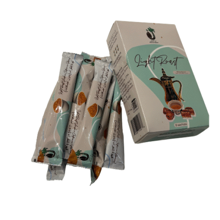 قهوة الجهني الشقراء بدون هيل وزعفران – ٨ أكياس | Aljohani Blend – Light Arabic Coffee (No Cardamom/Saffron) – 8 Sachets