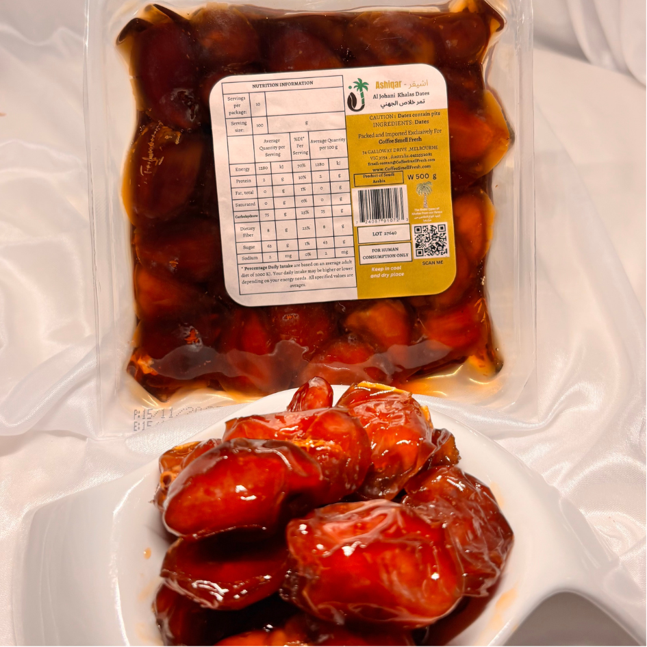Ashiqr Khalas Dates – Aljohani Farms | 500g (Vacuumed) Ashiqr Khalas Dates – Aljohani Farms | 500g (Vacuumed)