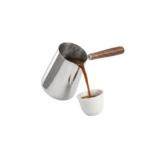 Stainless Steel Coffee Warmer with Wooden Handle